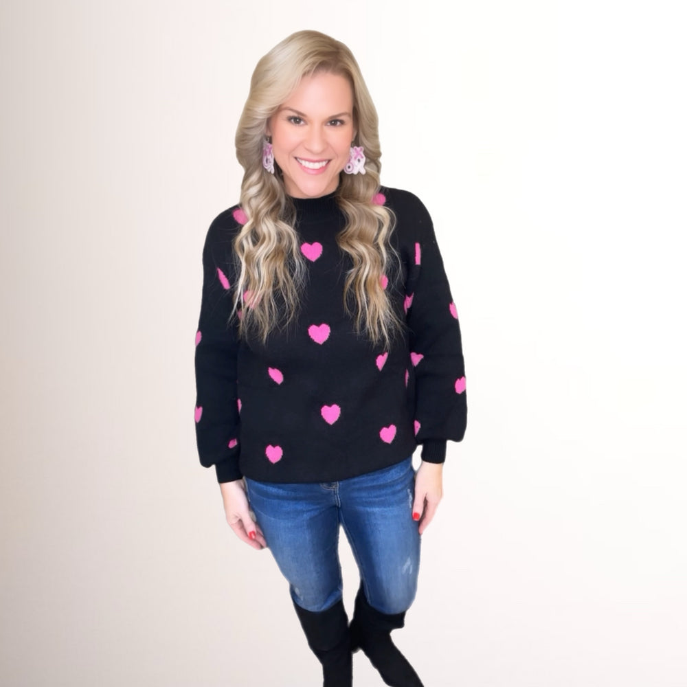 Love is in the air heart sweater - Salt and Grace Boutique