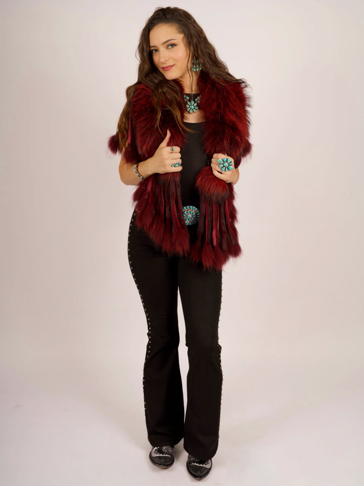 Foxy Red Raccoon Fur Collar
