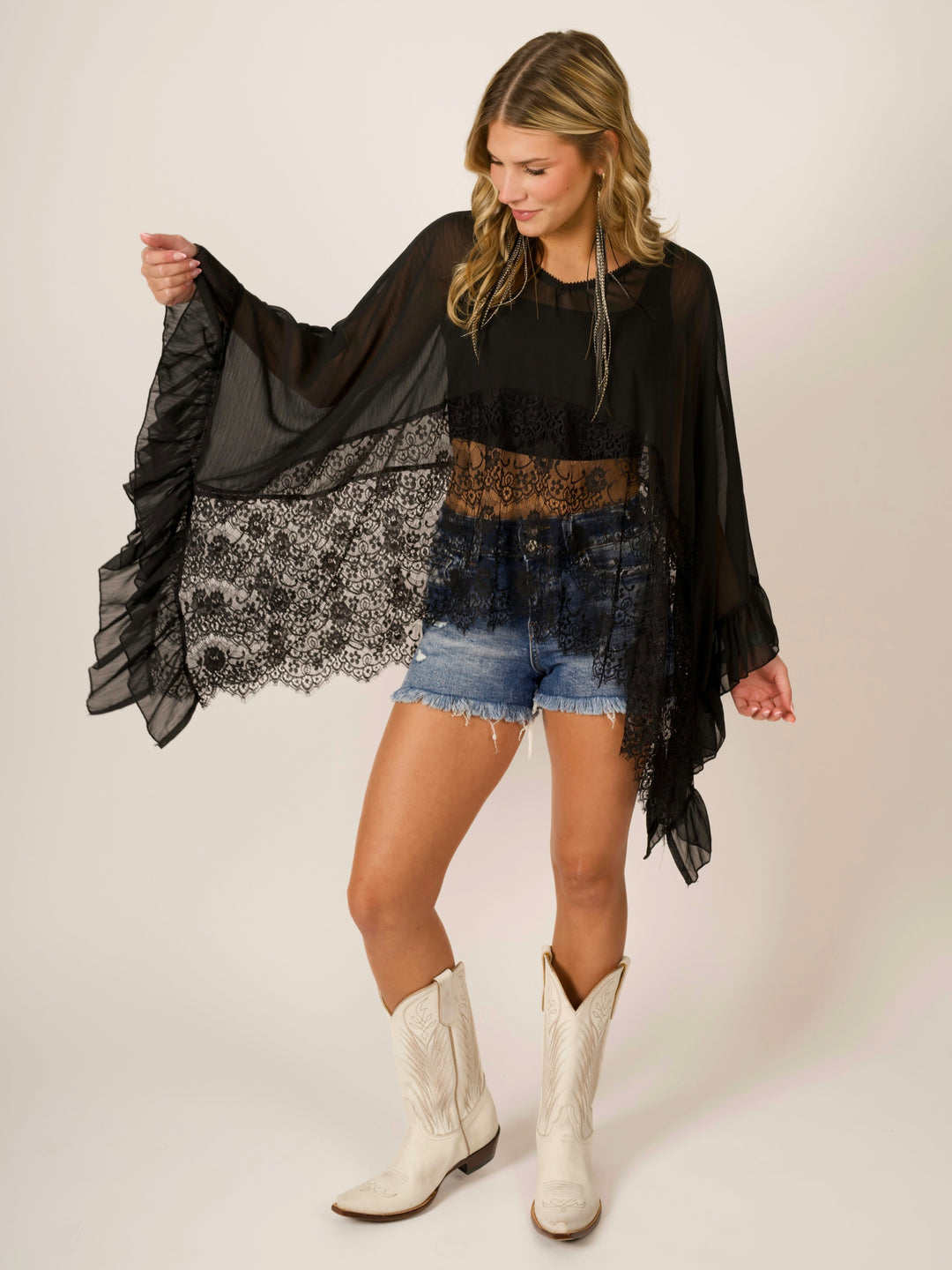 Oversized Bohemian Lace Blouse