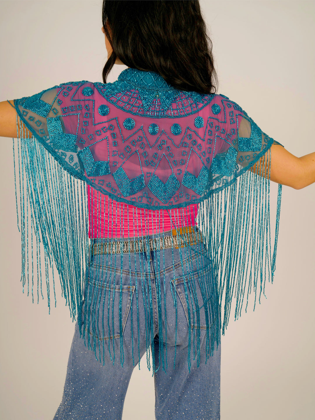 Turquoise Beaded Cape