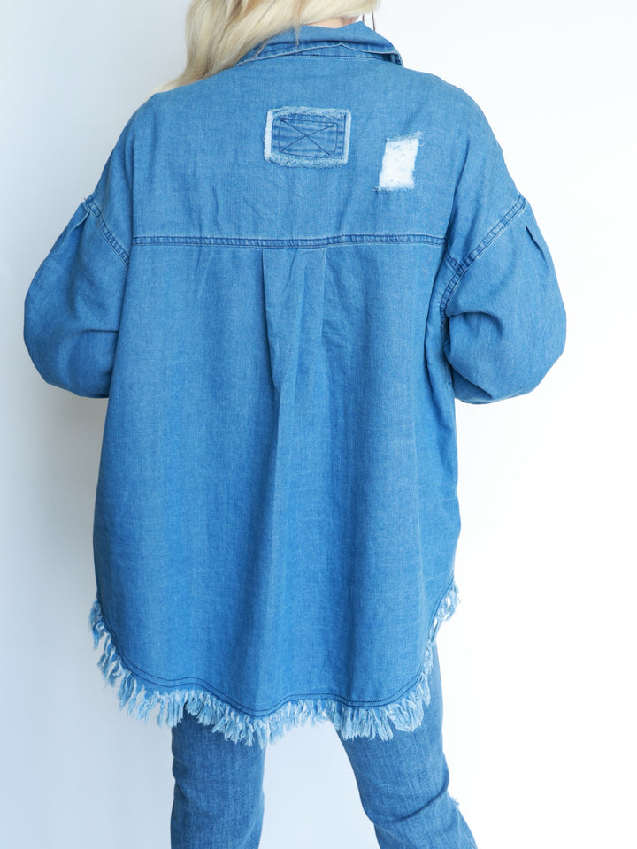 A Touch of Sparkle Denim Top