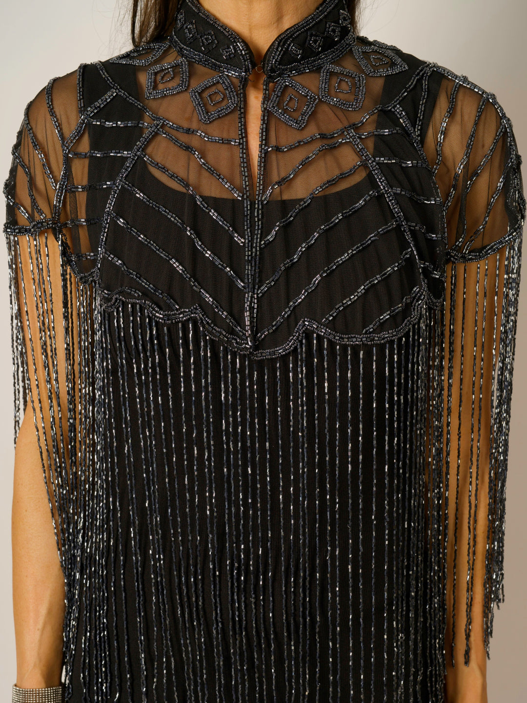 Gun Metal Beaded Cape
