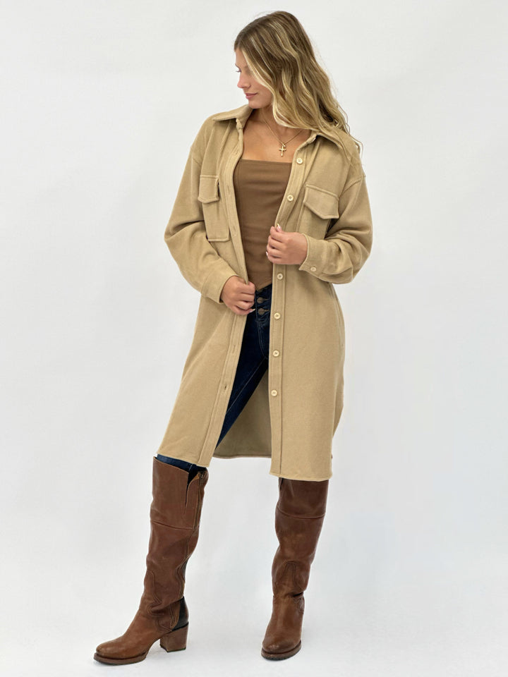 Soft and Lofty Long Corduroy Jacket