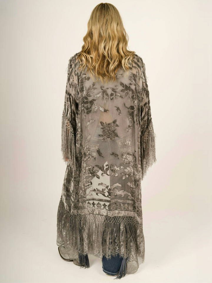Stevie Nicks Burnout Velvet & Lace Duster