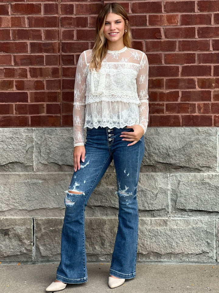 Desire Lace Ruffled Blouse