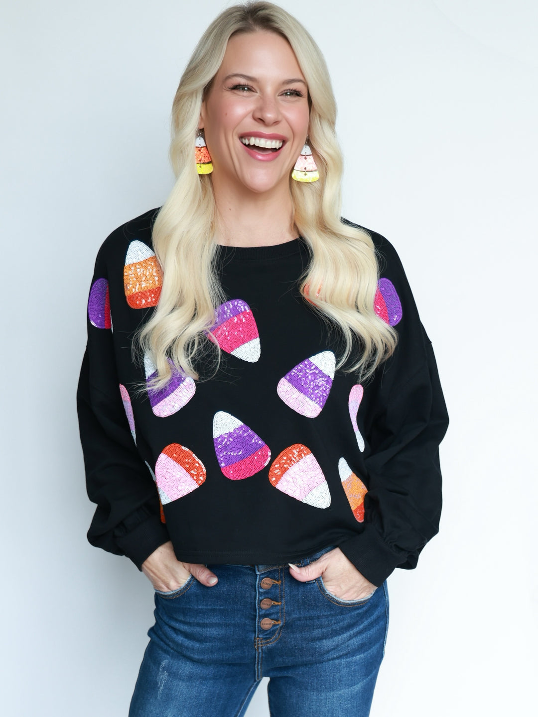 Candy Corn Cropped Sweater