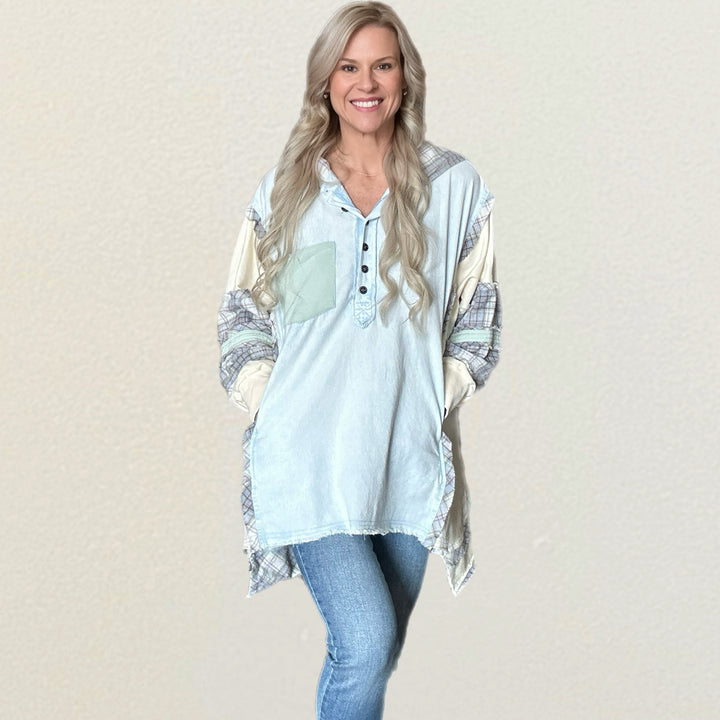 Patchwork Perfection Hoodie - Salt and Grace Boutique