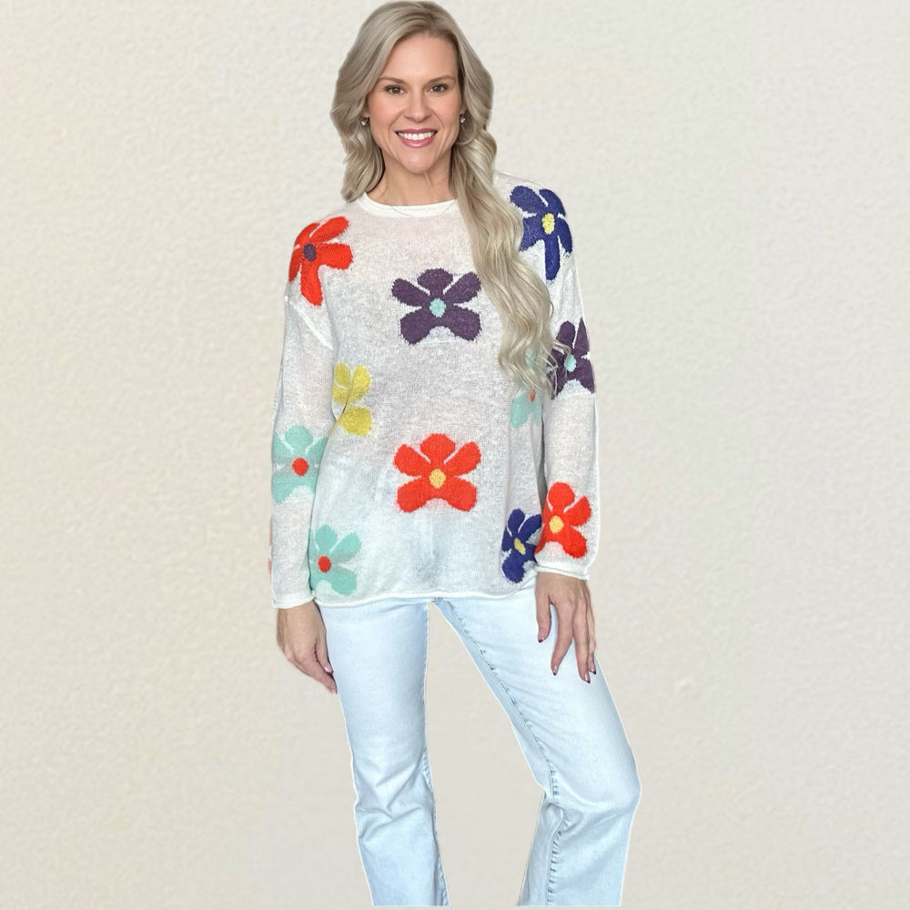 Flower Miss Me Sweater - Salt and Grace Boutique