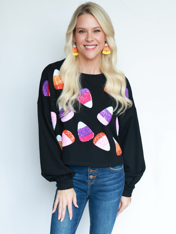 Candy Corn Cropped Sweater