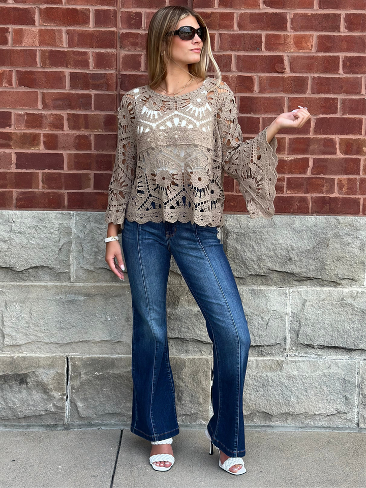 POL Bohemian Goddess Crochet Top