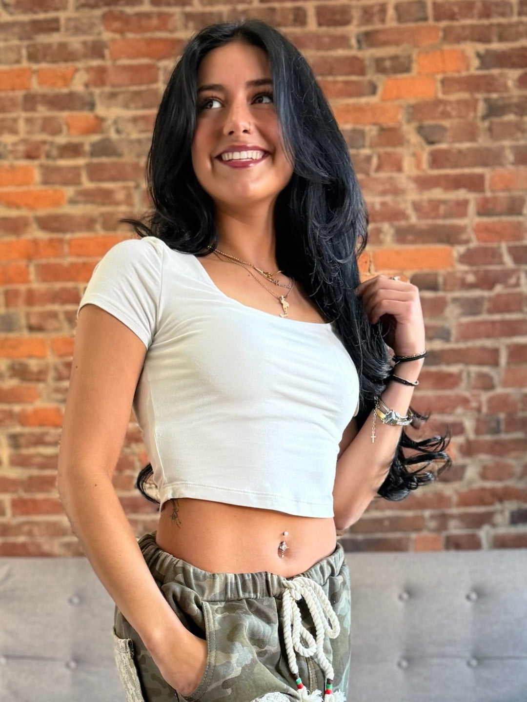 POL Relaxed Fit Boho Camo Jogger Pants