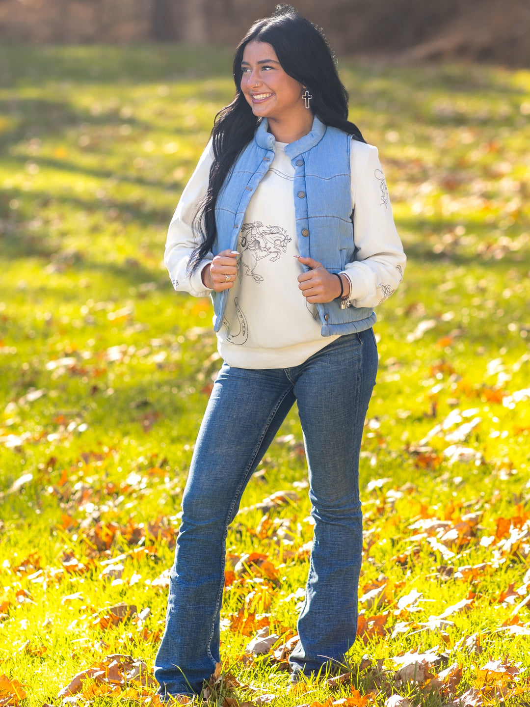 Western Graphic Crewneck Sweatshirt