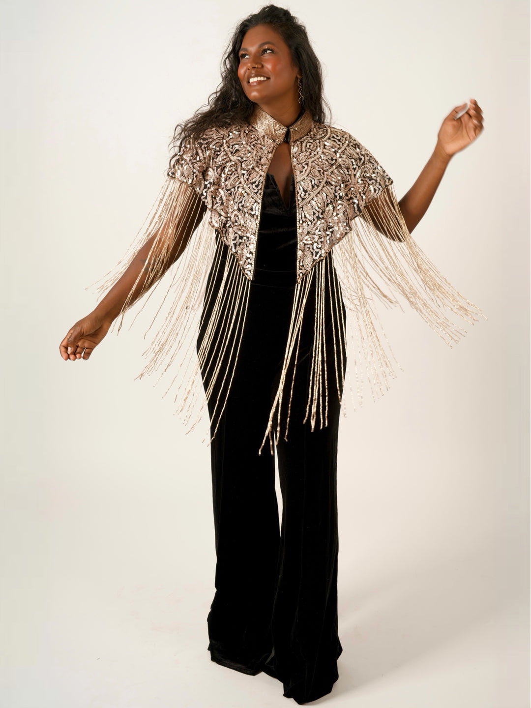 Champagne Beaded Cape