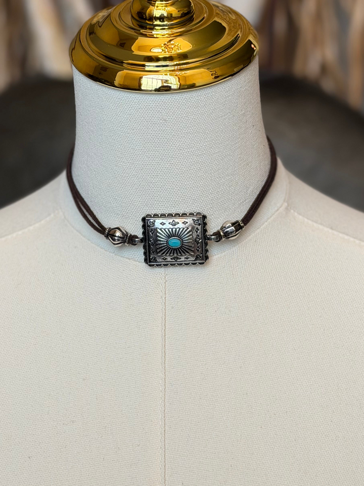 Western Concho Choker Necklace