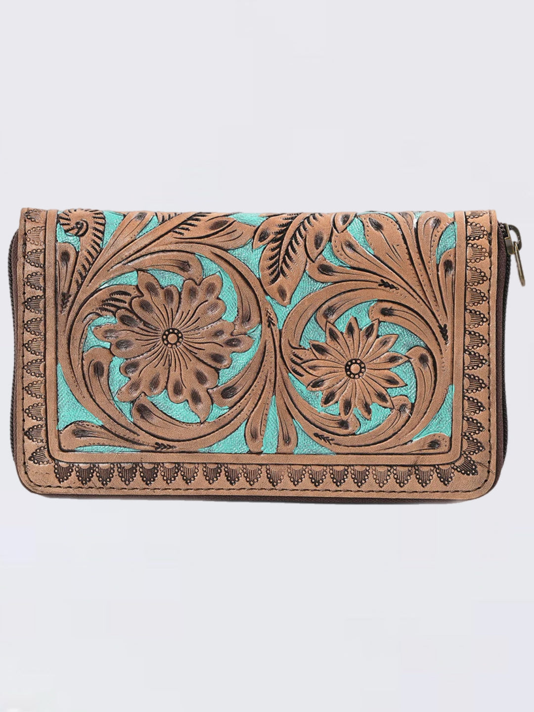 Prairie Hand-Tooled Leather Wallet