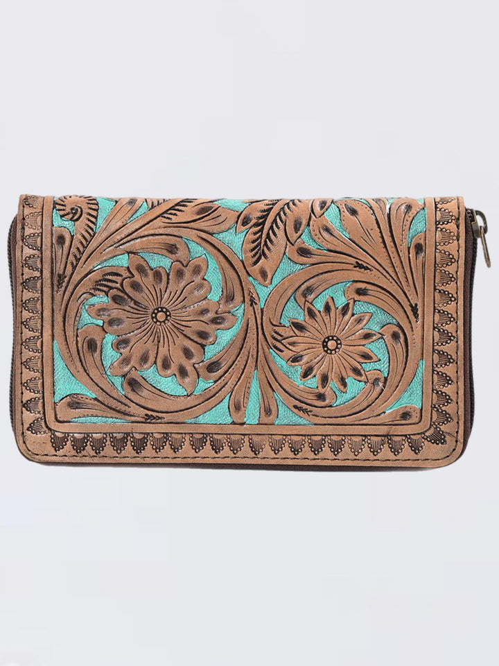 Prairie Hand-Tooled Leather Wallet