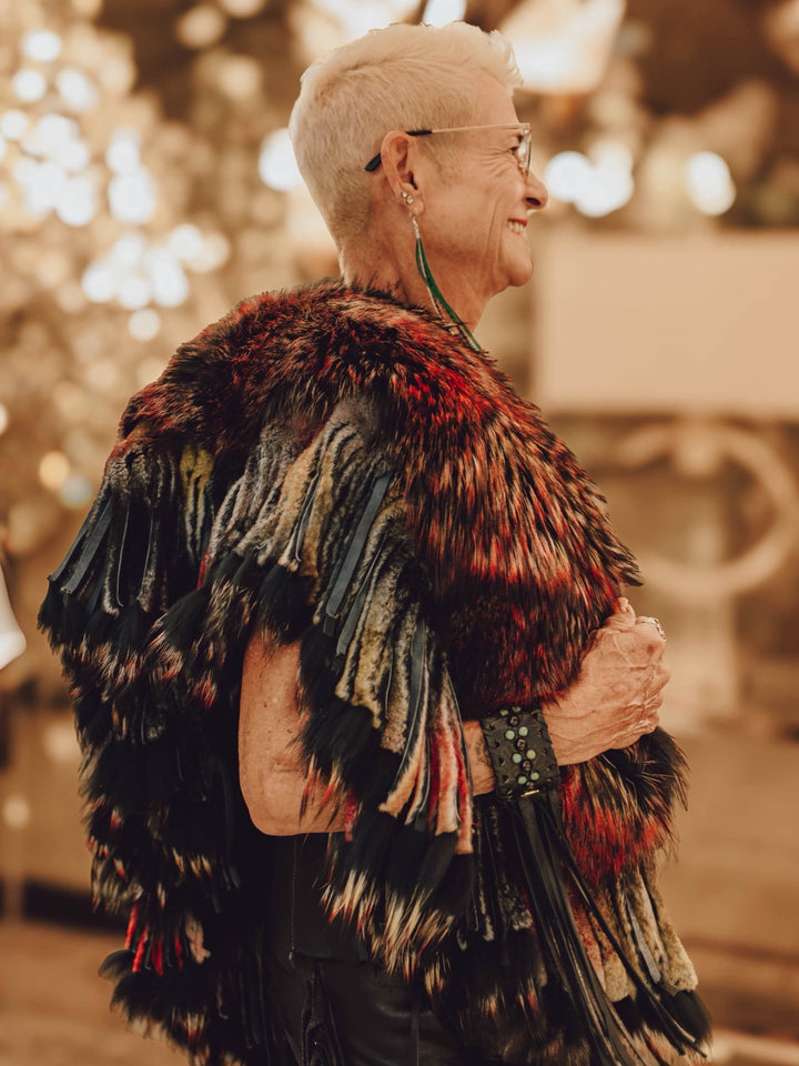Fire Raccoon Fur Collar