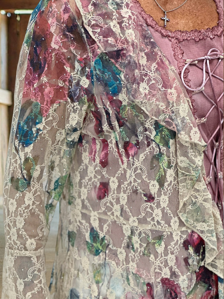 Emily Rose Rhinestone Lace Duster