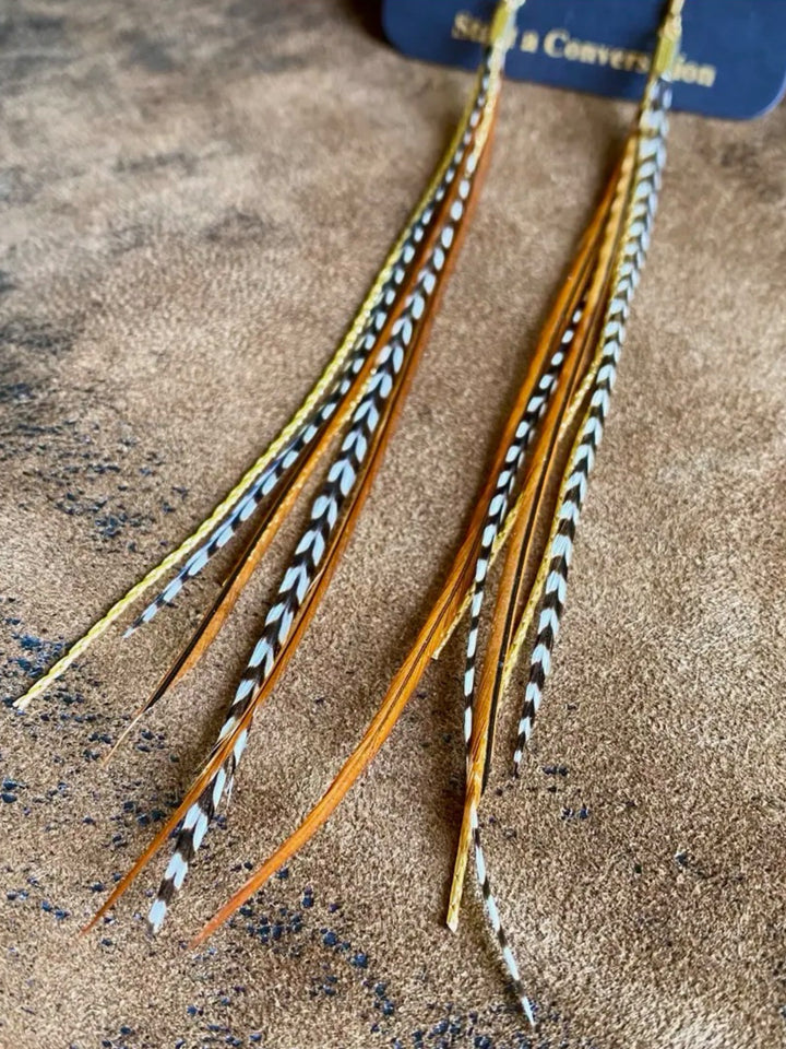 Elegant Coque Feather Dangle Earrings