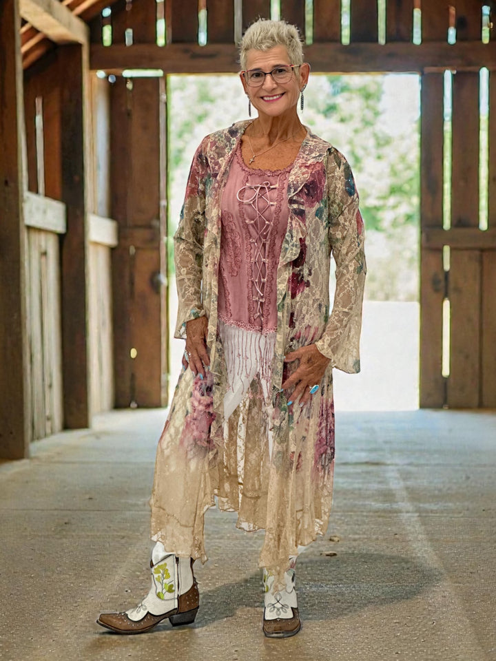 Emily Rose Rhinestone Lace Duster