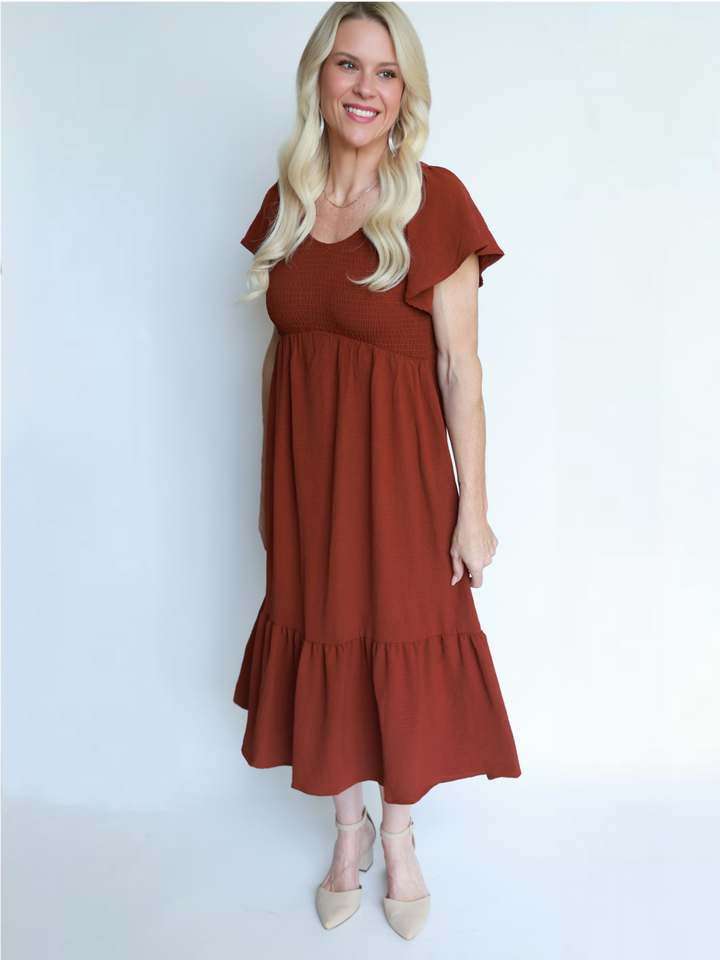 Autumn Spice Midi Dress