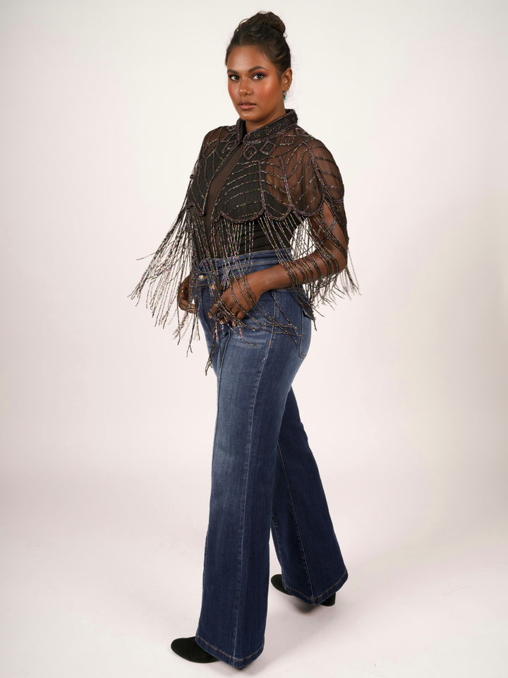 Peacock Beaded Cape