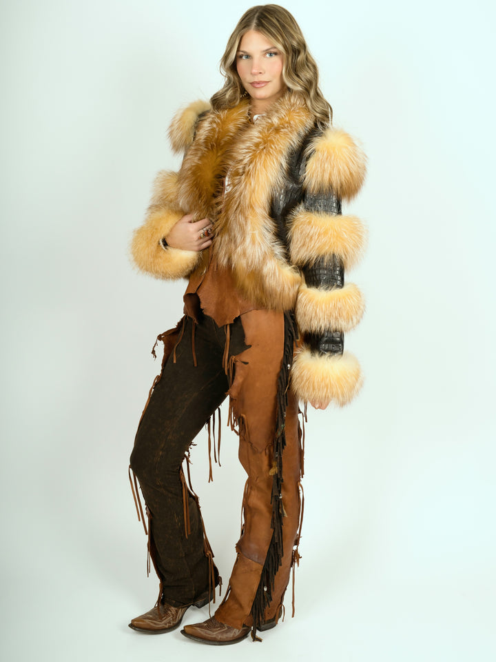Rockstar Leather & Fox Fur Jacket