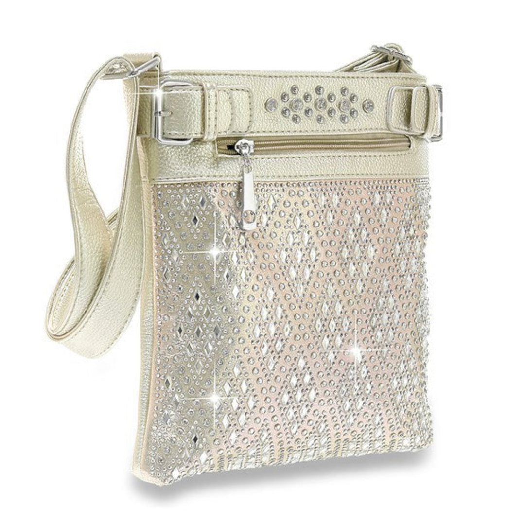 Diamond Pattern Crystal Studded Purse - Salt and Grace Boutique