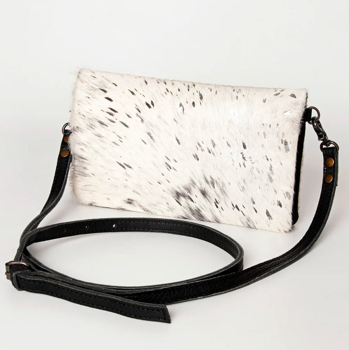 Silver Acid Wash Cowhide Crossbody