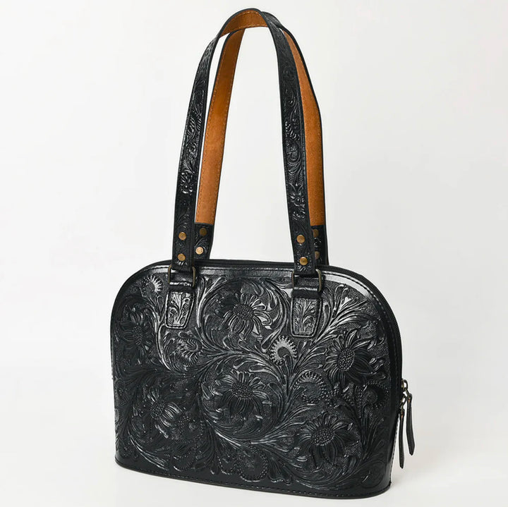 American Black Beauty Hand Tooled Leather Purse