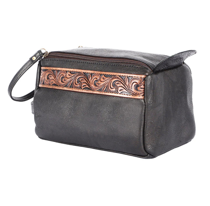 Tooled Leather Toiletry Bag