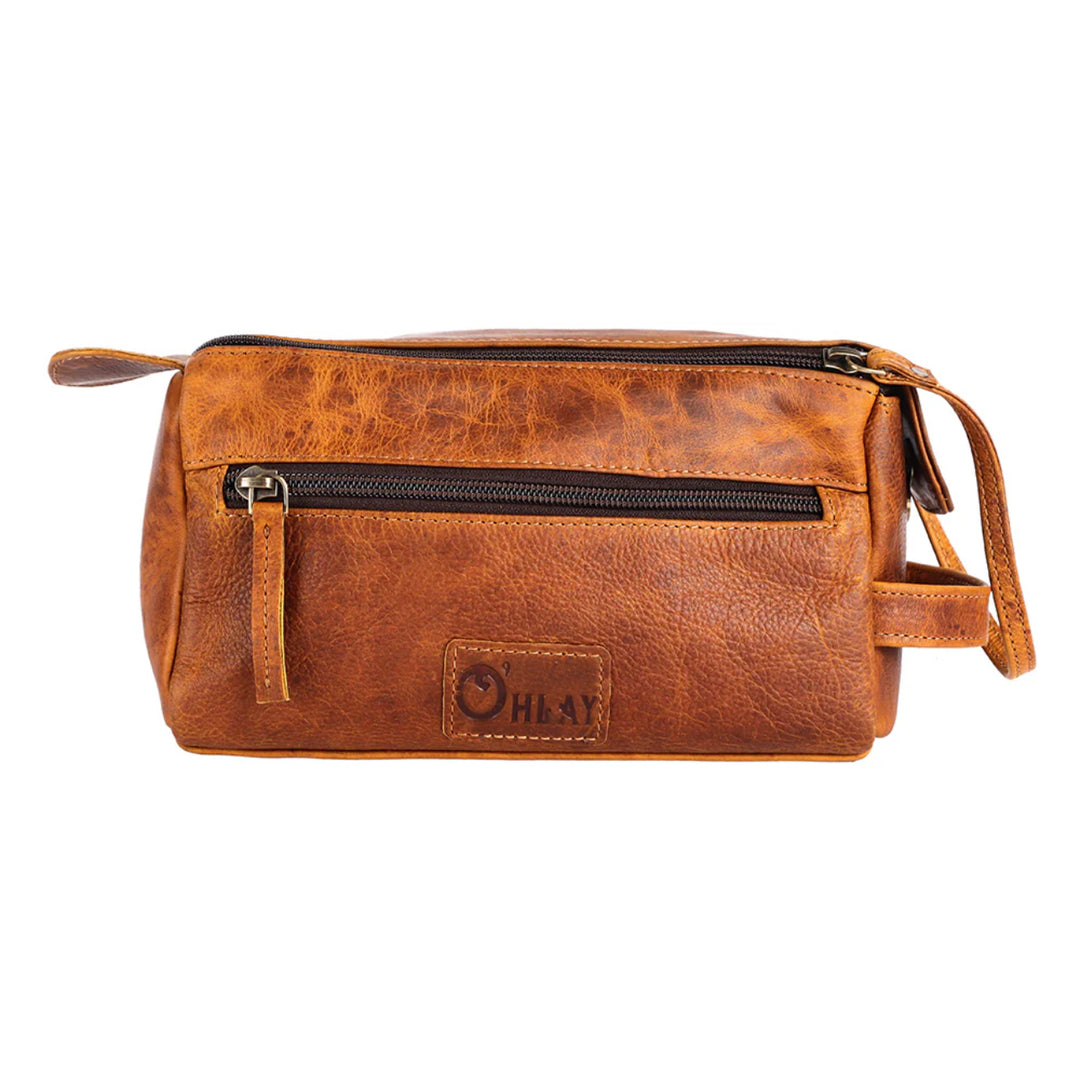 Tooled Leather Toiletry Bag