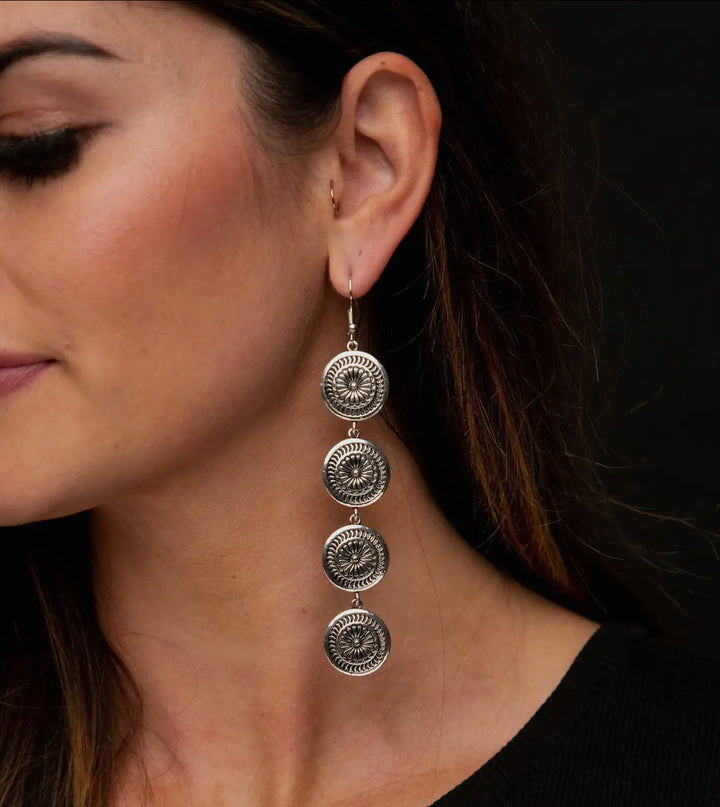 Stamped Concho Earrings