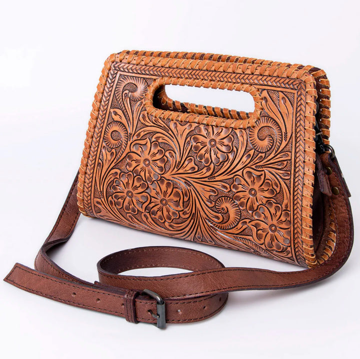 Noble Grace Hand Tooled Leather  Purse