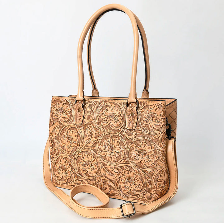 Charlotte Ruse Tooled Leather Tote Bag