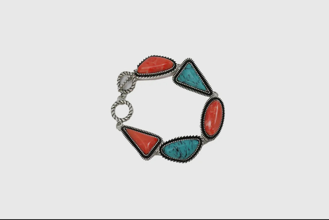 Coral & Turquoise Stone Bracelet