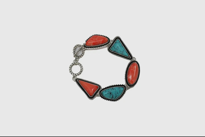 Coral & Turquoise Stone Bracelet