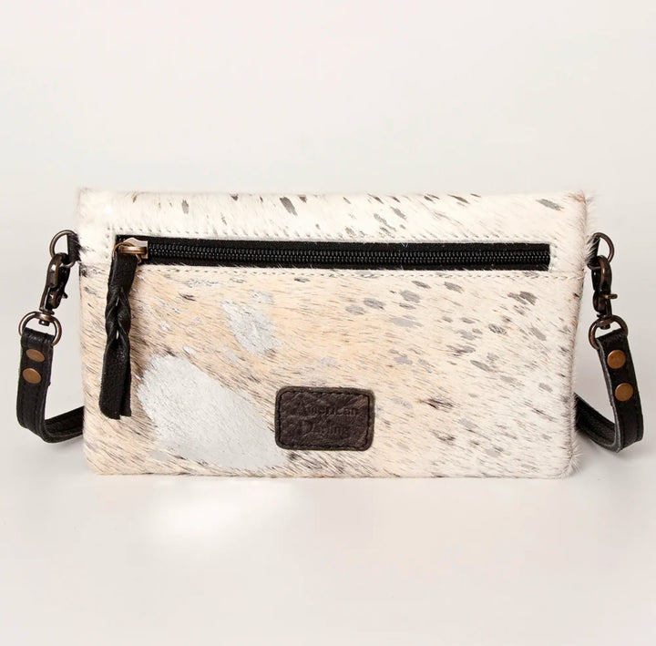 Silver Acid Wash Cowhide Crossbody