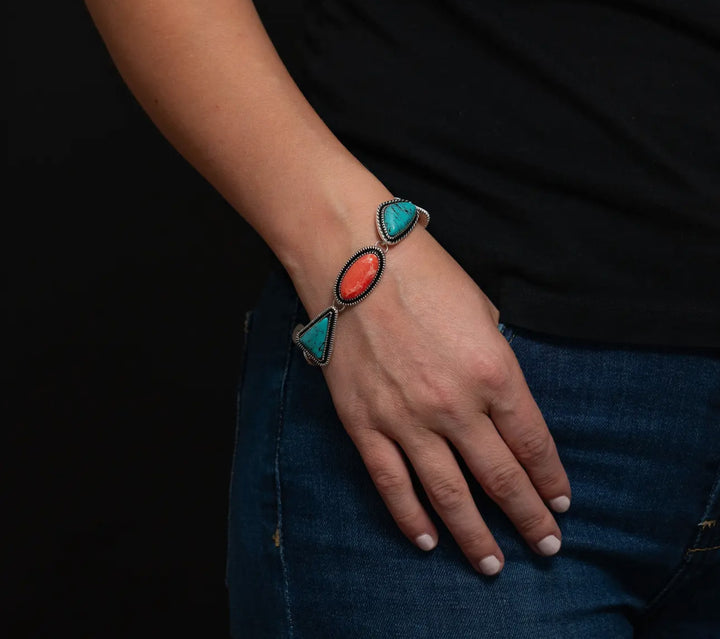 Coral & Turquoise Stone Bracelet