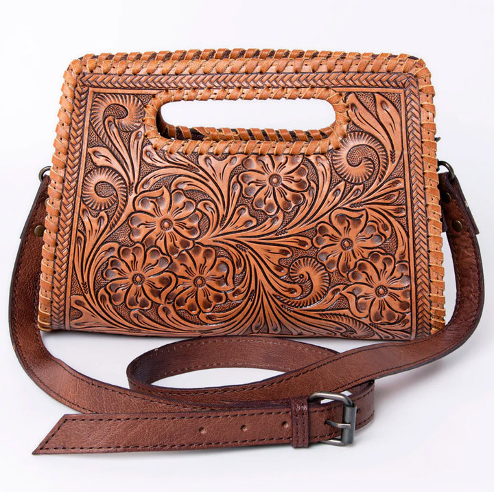 Noble Grace Hand Tooled Leather  Purse