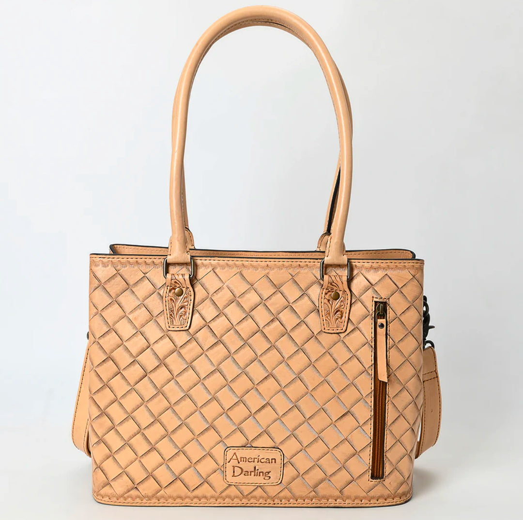 Charlotte Ruse Tooled Leather Tote Bag