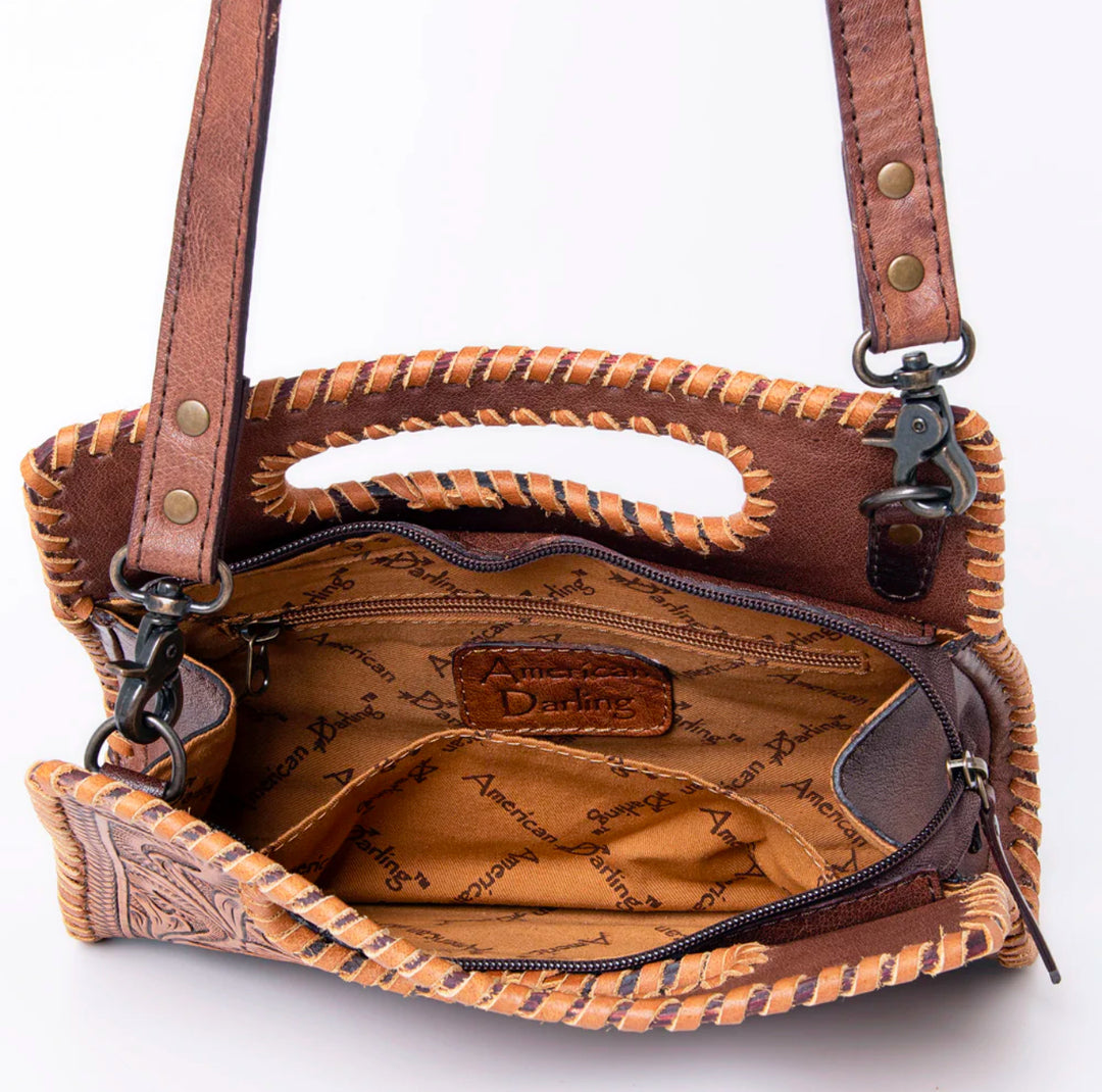 Noble Grace Hand Tooled Leather  Purse