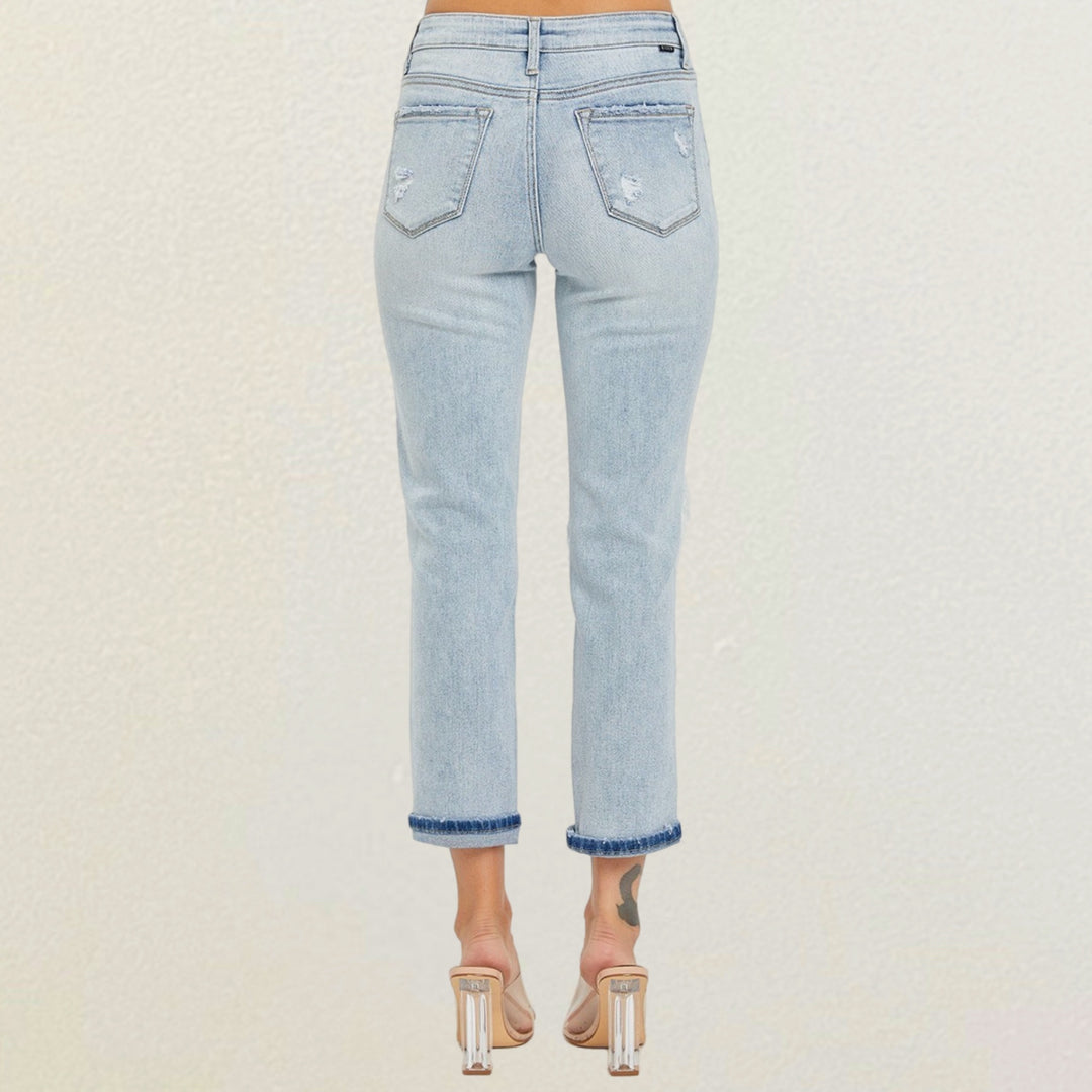 Risen Glitter Glam Sequin Patch Jeans