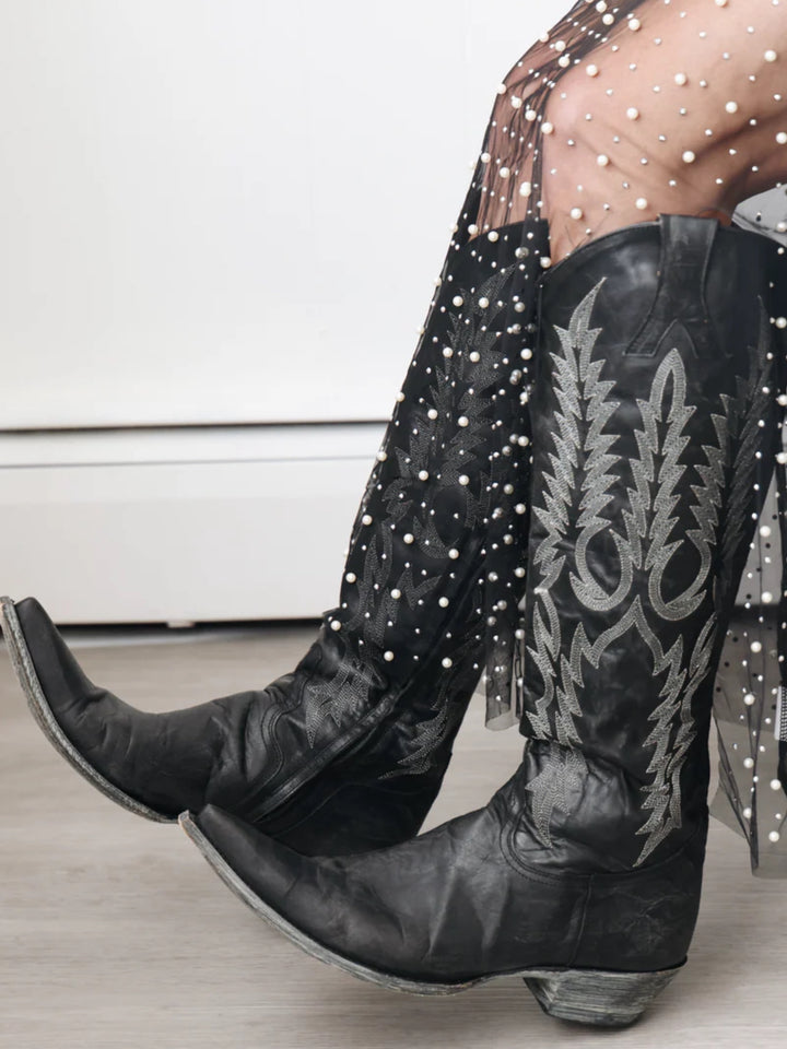 Black Wide Calf Mayra Tall Cowboy Boots by Old Gringo