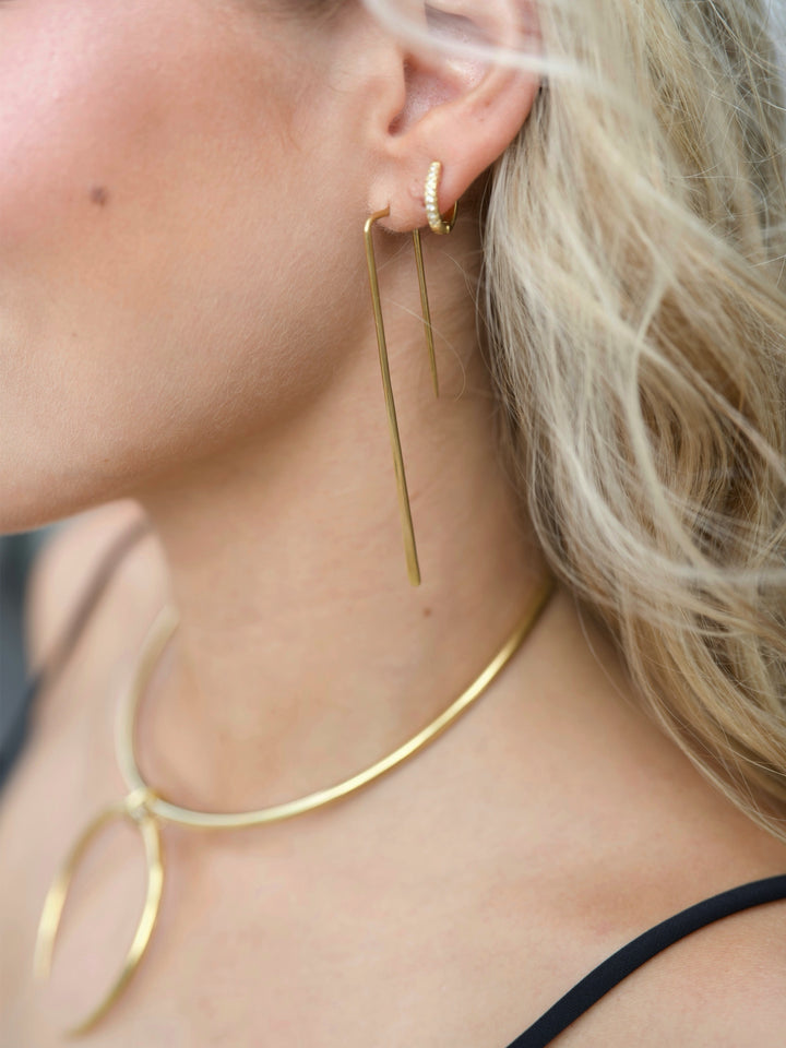 Brass Handmade Thread Dangle Earrings