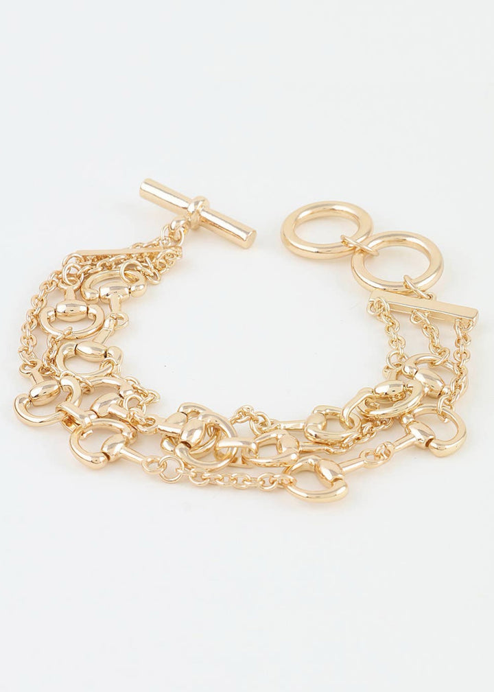 Triple Toggle Bit Chain Bracelet