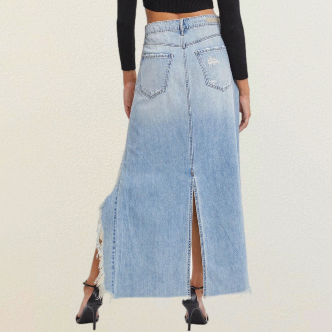 Blue Jean Babe Mid-Rise Denim Skirt