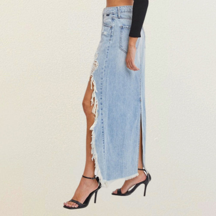 Blue Jean Babe Mid-Rise Denim Skirt