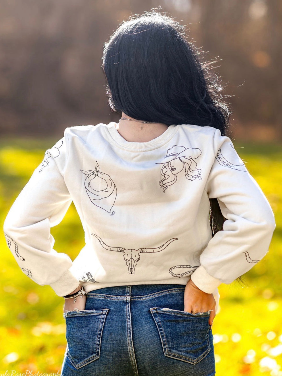 Western Graphic Crewneck Sweatshirt