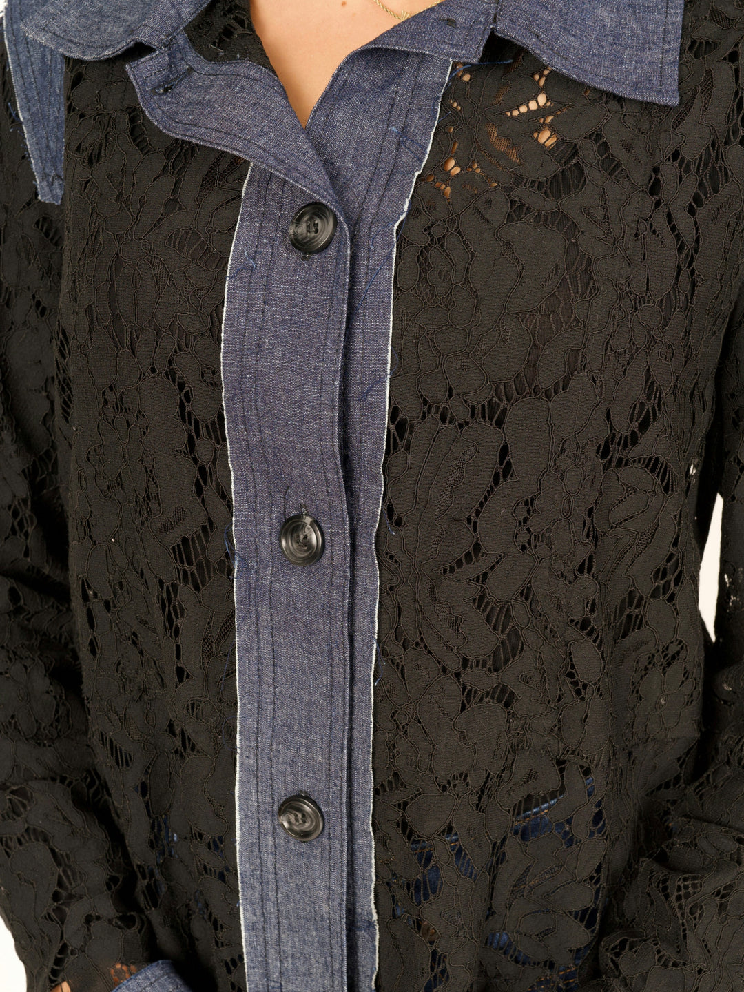Sierra Lace with Denim Trim Jacket